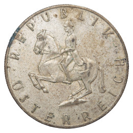 Avstrija (Republika): 5 šilingov 1960, srebro 640/1000, 5,20 g