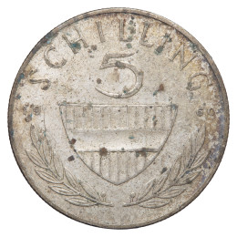 Avstrija (Republika): 5 šilingov 1960, srebro 640/1000, 5,20 g