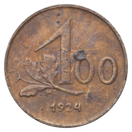 Avstrija (Republika): kovanec 100 kron 1924