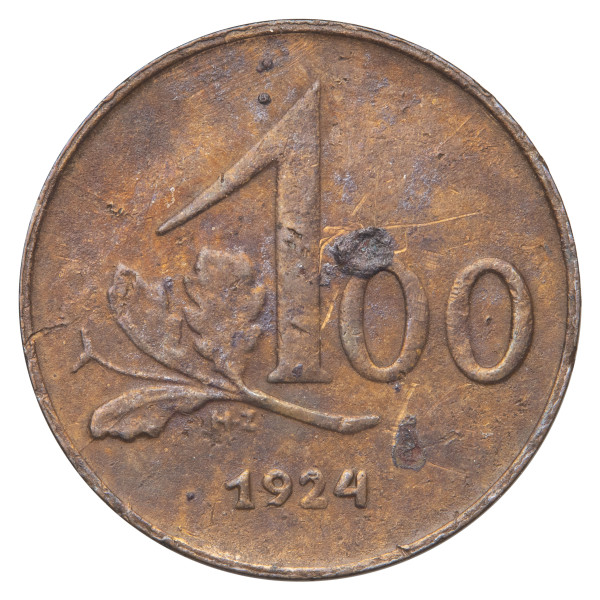 Avstrija (Republika): kovanec 100 kron 1924 (AT1089X003688) numizmatika kovanci