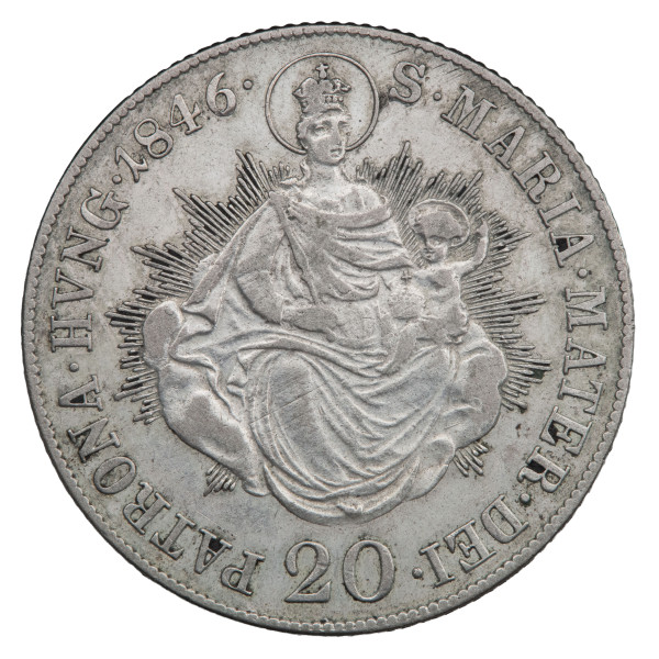 Avstrija: srebrnik 20 krajcarjev 1846 B Ferdinand I. .583 srebro (HU1167X003430) numizmatika kovanci