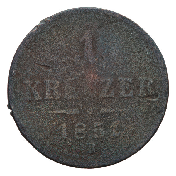 Avstrijsko cesarstvo: 1 Kreuzer 1851 B | Franz Joseph I (AT1162X003284) numizmatika kovanci