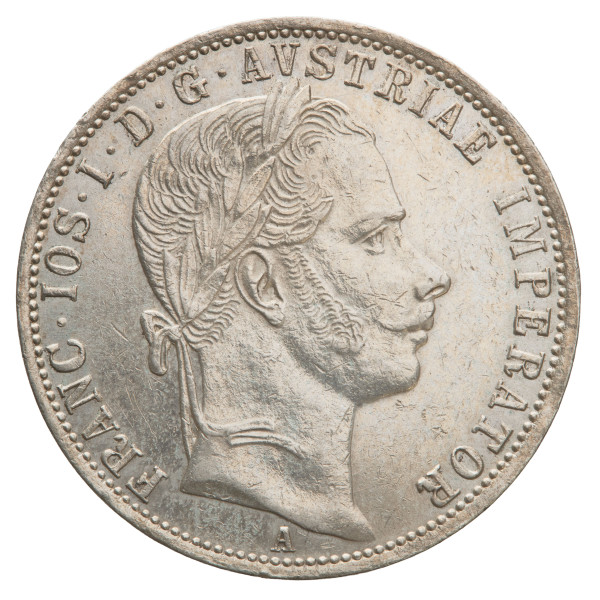 Avstrijsko cesarstvo: srebrnik 1 florin 1861 A Franz Jožef I. .900 srebro (AT1152X003394) numizmatika kovanci