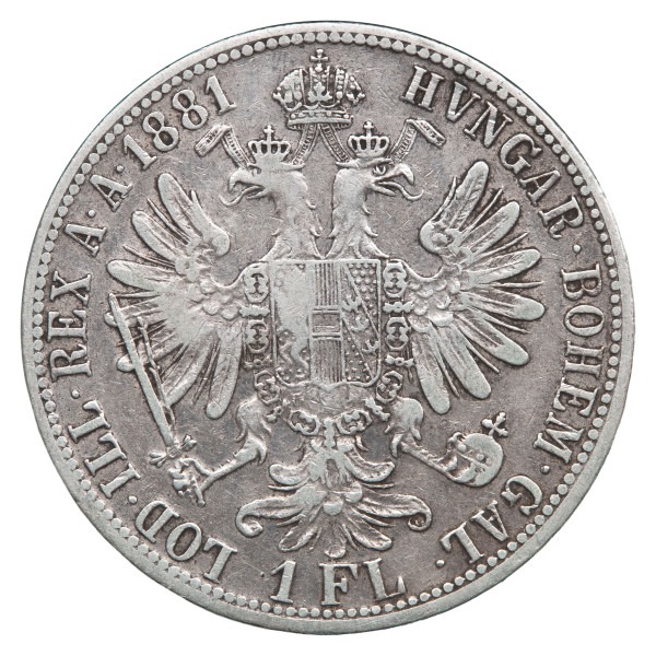 Avstrijsko cesarstvo: srebrnik 1 florin 1881 Franc Jožef I. .900 srebro (AT1132X003412) numizmatika kovanci