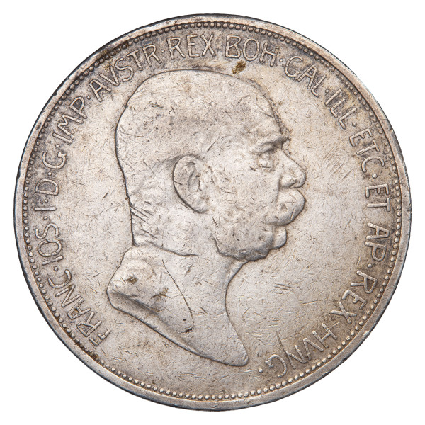 Avstro-Ogrska: 5 kron 1909, Franc Jožef I., avstrijski tip, srebro 900/1000, 23,99 g (AT1104X003559) numizmatika kovanci