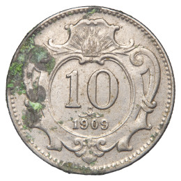 Avstro-Ogrska: kovanec 10 hellerjev 1909