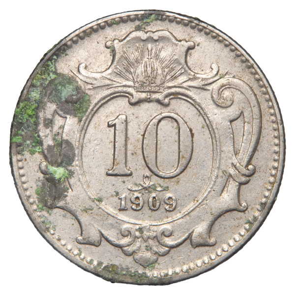 Avstro-Ogrska: kovanec 10 hellerjev 1909 (AT1104X003693) numizmatika kovanci