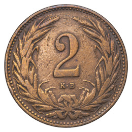 Avstro-Ogrska: kovanec 2 filerja 1908 KB