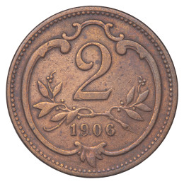 Avstro-Ogrska: kovanec 2 heller 1906