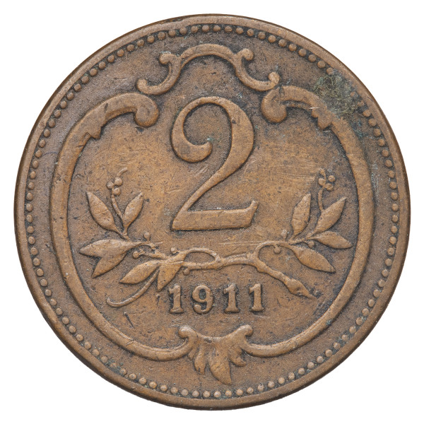 Avstro-Ogrska: kovanec 2 hellerja 1911 (AT1102X003678) numizmatika kovanci