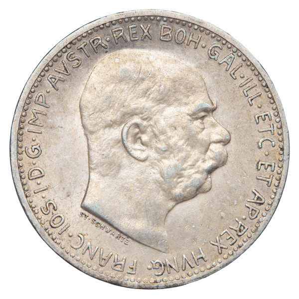 Avstro-Ogrska: srebrni kovanec 1 krona 1912 – Franc Jožef I., avstrijski tip, srebro .835, 4,98 g (AT1101X003684) numizmatika kovanci