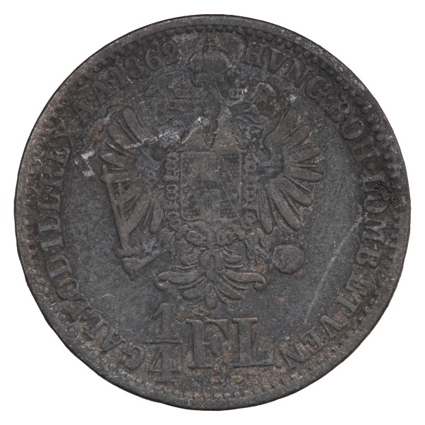 Avstro-Ogrska: srebrnik 1/4 florin 1862 A Franz Jožef I. .520 srebro (AT1151X003432) numizmatika kovanci