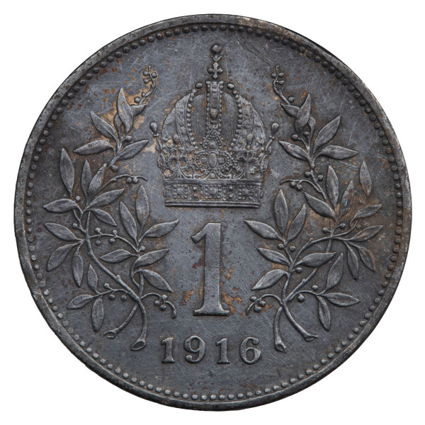 Avstro-Ogrska: srebrnik 1 korona 1916 Franz Jožef I. .835 srebro (AT1097X003434) numizmatika kovanci