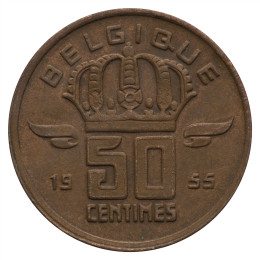 Belgija: 50 Centimes 1955