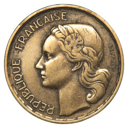 Francija (Četrta republika): kovanec 20 Francs 1952 – Marianne in petelin