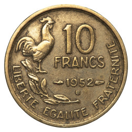 Francija: kovanec 10 frankov 1952