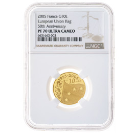 Francija: zlatnik 10 euro PP (polirana plošča) 2005 8,45 g .920 zlato, Monnaie de Paris - NGC PF 70 Ultra Cameo