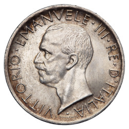 Italija: 5 lir 1927 R – Vittorio Emanuele III, tip “Aquila su fascio”, srebro 835/1000, 4,99 g