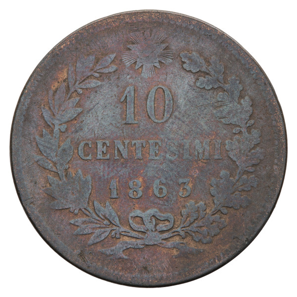 Italija - Kraljevina: 10 Centesimi 1863 | Vittorio Emanuele II (IT1150X003323) numizmatika kovanci
