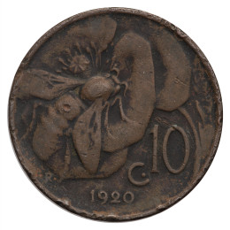 Italija - Kraljevina: 10 Centesimi 1920 | Victor Emmanuel III