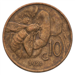 Italija - Kraljevina: 10 Centesimi 1921 | Victor Emmanuel III
