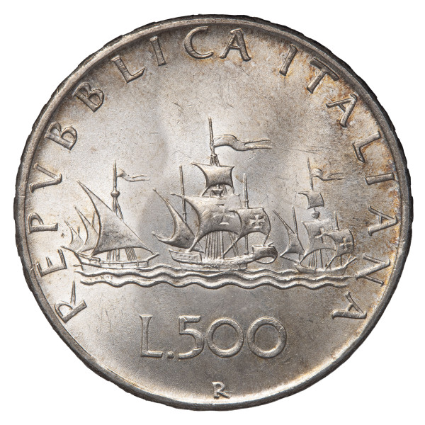 Italija (Republika): kovanec 500 lir 1967 R, srebro 835/1000, 10,94 g (IT1046X003605) numizmatika kovanci