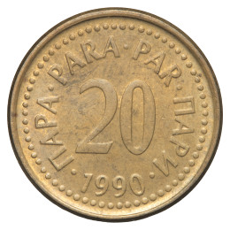 Jugoslavija: 20 Para 1990