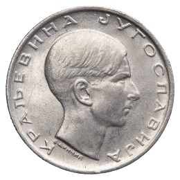 Jugoslavija (kraljevina): kovanec 10 dinarjev 1938 – Peter II.
