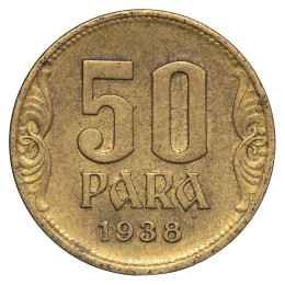 Jugoslavija (kraljevina): kovanec 50 para 1938 – Peter II.