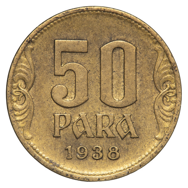 Jugoslavija (kraljevina): kovanec 50 para 1938 – Peter II. (YU1075X003636) numizmatika kovanci