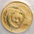 Kitajska (Ljudska republika): zlatnik Panda BU 200 Yuan 2003 1/2 oz .999 zlato, China Gold Coin Incorporation (CN1010X003448) numizmatika kovanci