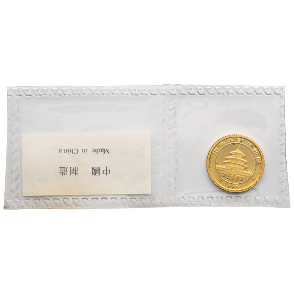 Kitajska (Ljudska republika): zlatnik Panda BU 5 Yuan 1995 1/20 oz .999 zlato, China Gold Coin Incorporation (CN10181X003492) numizmatika kovanci