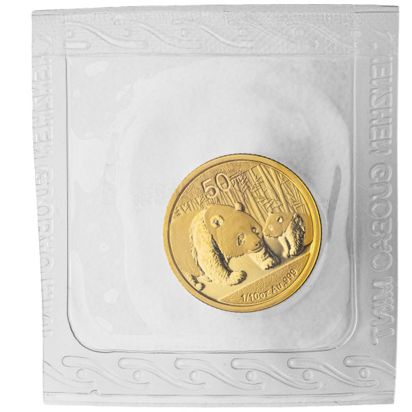 Kitajska (Ljudska republika): zlatnik Panda BU 50 Yuan 2011 1/10 oz .999 zlato, China Gold Coin Incorporation (CN1002X003502) numizmatika kovanci