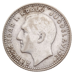Kraljevina Jugoslavija: srebrnik 10 dinarjev 1931 Aleksander I. .500 srebro