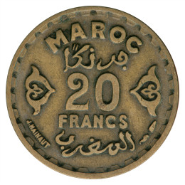 Maroko: 20 Francs 1371 (1952) | Mohammed V