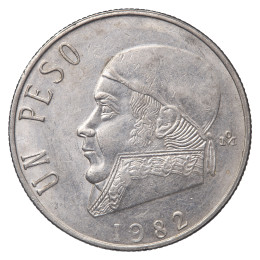 Mehika: kovanec 1 Peso 1982 – José María Morelos