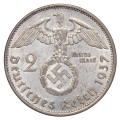 Nemčija (Tretji rajh): kovanec 2 Reichsmark 1937 A – Paul von Hindenburg, srebro .625, 7,98 g (DE1076X003637) numizmatika kovanci