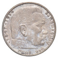 Nemčija (Tretji rajh): kovanec 2 Reichsmark 1937 A – Paul von Hindenburg, srebro .625, 7,98 g (DE1076X003637) numizmatika kovanci