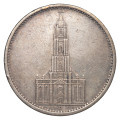 Nemčija (Tretji rajh): kovanec 5 Reichsmark 1934 F – Potsdamska cerkev, srebro .900, 13,73 g (DE1079X003662) numizmatika kovanci