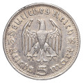 Nemčija (Tretji rajh): kovanec 5 Reichsmark 1935 D – Paul von Hindenburg, srebro .900, 13,91 g (DE1077X003628) numizmatika kovanci