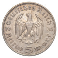 Nemčija (Tretji rajh): kovanec 5 Reichsmark 1936 F – Paul von Hindenburg, srebro .900, 13,75 g (DE1077X003695) numizmatika kovanci