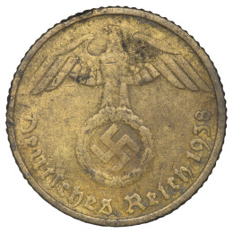 Nemčija (Tretji rajh): kovanec 5 Reichspfennig 1938 D