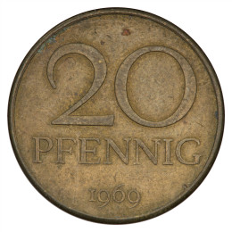 Nemčija - Vzhodna: 20 Pfennig 1969