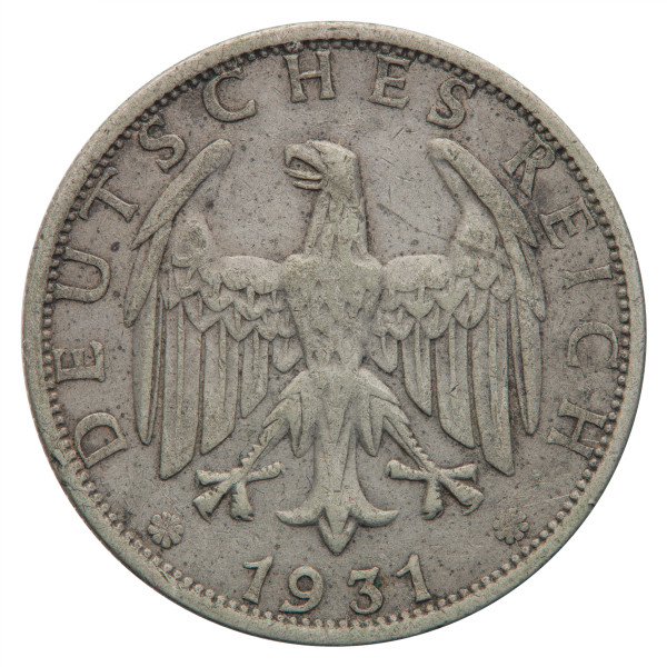 Nemčija - Weimarska republika: 2 Reichsmark 1931 E (DE1082X003249) numizmatika kovanci