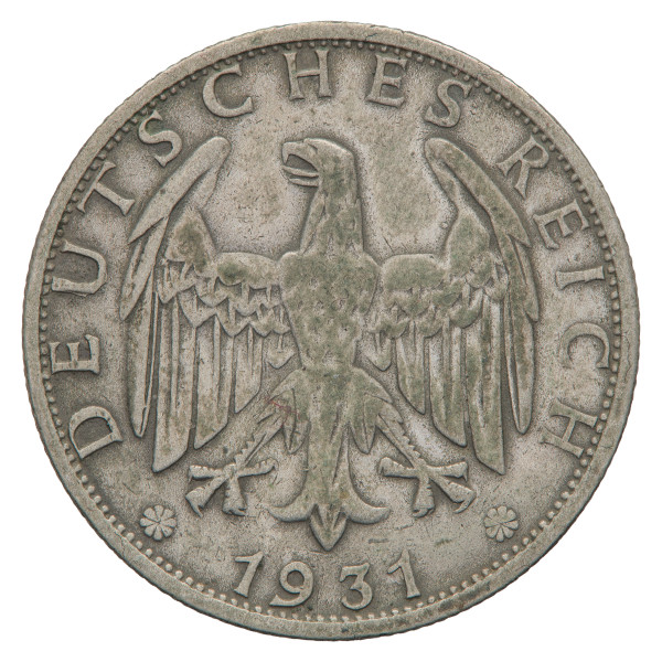 Nemčija - Weimarska republika: 2 Reichsmark 1931 G (DE1082X003321) numizmatika kovanci