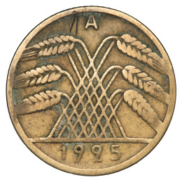 Nemčija (Weimarska republika): kovanec 10 Reichspfennig 1925 A