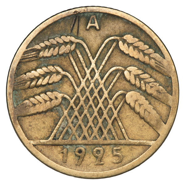 Nemčija (Weimarska republika): kovanec 10 Reichspfennig 1925 A (DE1088X003658) numizmatika kovanci