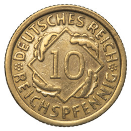 Nemčija (Weimarska republika): kovanec 10 reichspfennig 1935 G