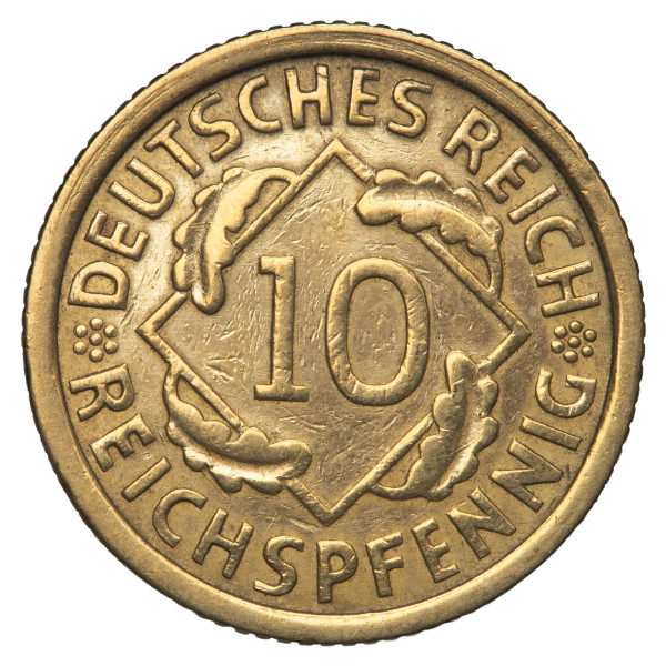 Nemčija (Weimarska republika): kovanec 10 reichspfennig 1935 G (DE1078X003694) numizmatika kovanci