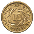 Nemčija (Weimarska republika): kovanec 10 Reichspfennig 1936 A (DE1077X003661) numizmatika kovanci